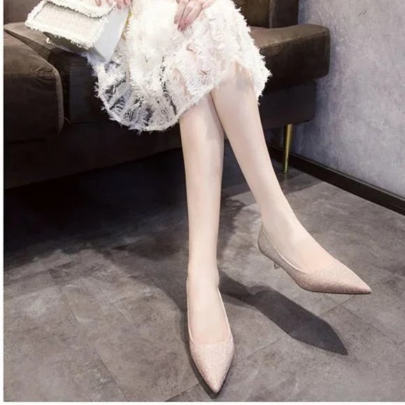 Women gradient fashion shoes wine glass mid heel - Picture 3 of 6